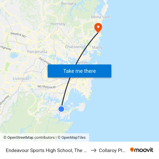 Endeavour Sports High School, The Boulevarde to Collaroy Plateau map