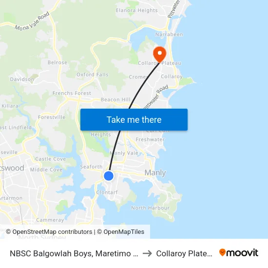 NBSC Balgowlah Boys, Maretimo St to Collaroy Plateau map
