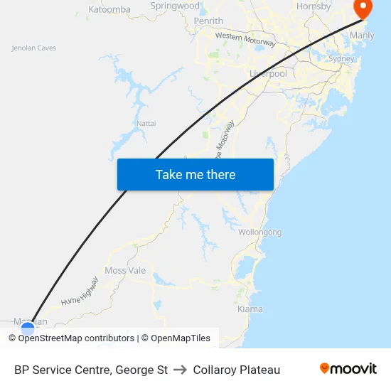 BP Service Centre, George St to Collaroy Plateau map