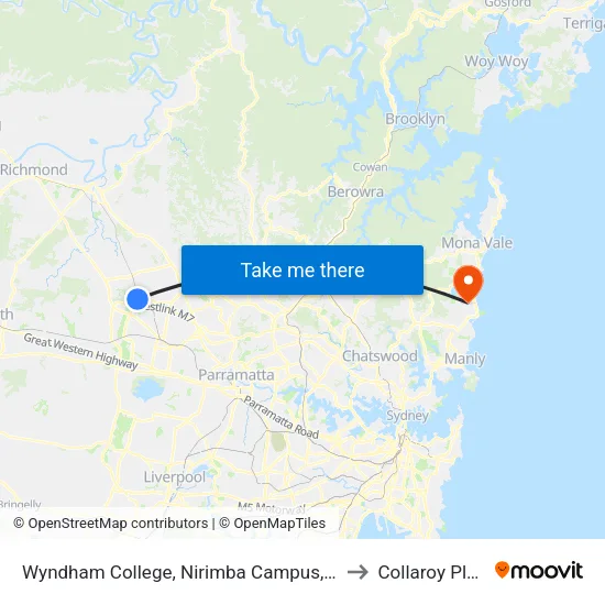 Wyndham College, Nirimba Campus, Eastern Rd to Collaroy Plateau map