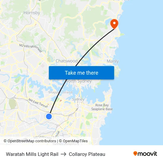 Waratah Mills Light Rail to Collaroy Plateau map