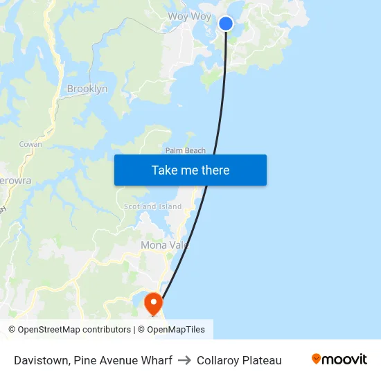 Davistown, Pine Avenue Wharf to Collaroy Plateau map