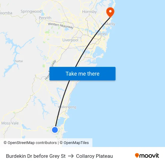 Burdekin Dr before Grey St to Collaroy Plateau map