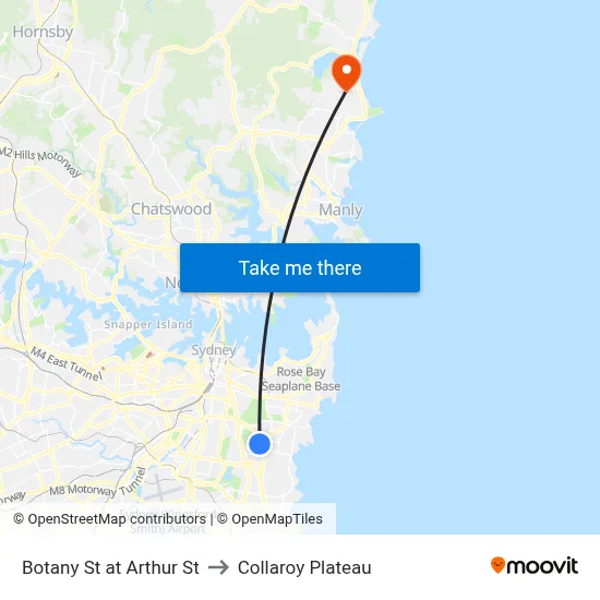 Botany St at Arthur St to Collaroy Plateau map
