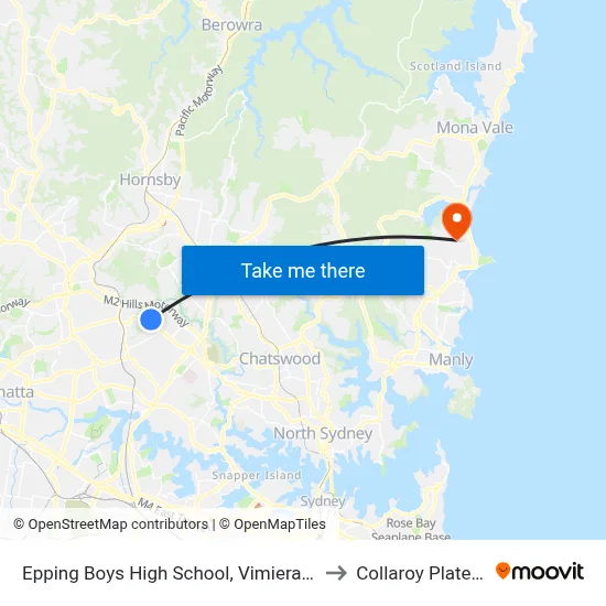 Epping Boys High School, Vimiera Rd to Collaroy Plateau map