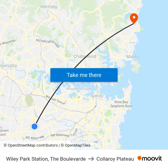 Wiley Park Station, The Boulevarde to Collaroy Plateau map