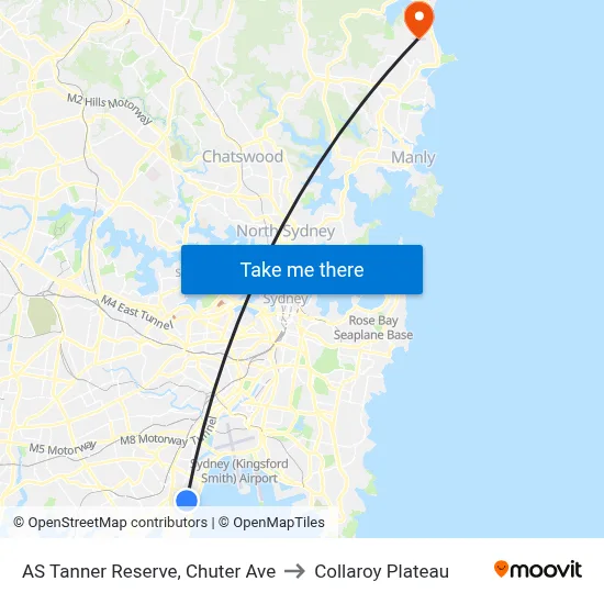 AS Tanner Reserve, Chuter Ave to Collaroy Plateau map