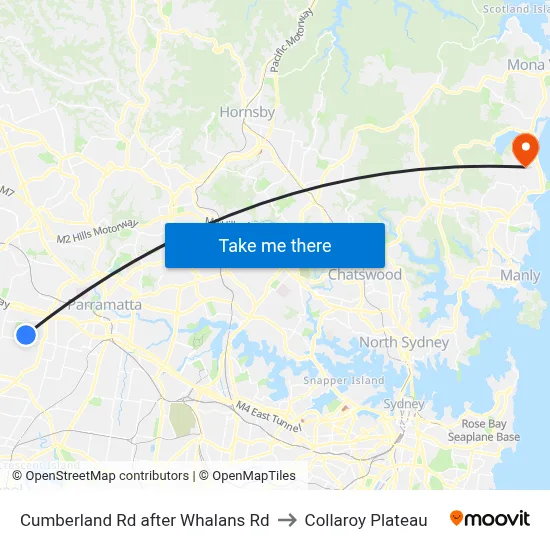 Cumberland Rd after Whalans Rd to Collaroy Plateau map