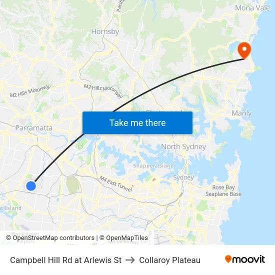 Campbell Hill Rd at Arlewis St to Collaroy Plateau map