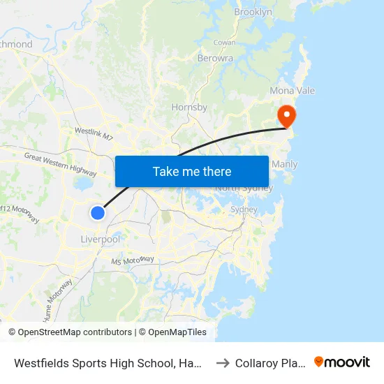 Westfields Sports High School, Hamilton Rd to Collaroy Plateau map