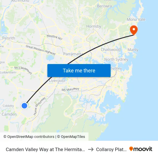 Camden Valley Way at The Hermitage Way to Collaroy Plateau map