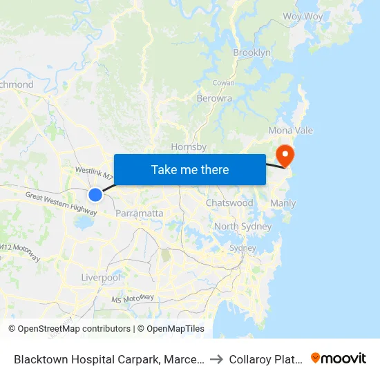 Blacktown Hospital Carpark, Marcel Cres to Collaroy Plateau map