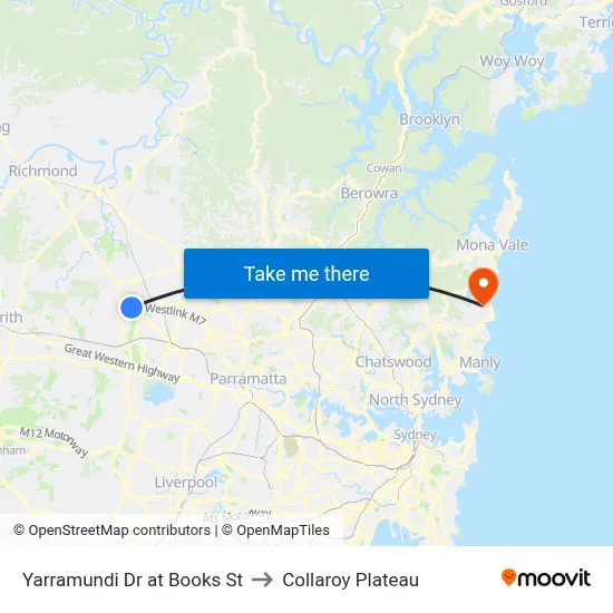 Yarramundi Dr at Books St to Collaroy Plateau map