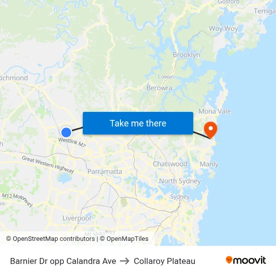 Barnier Dr opp Calandra Ave to Collaroy Plateau map