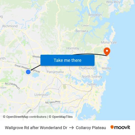 Wallgrove Rd after Wonderland Dr to Collaroy Plateau map