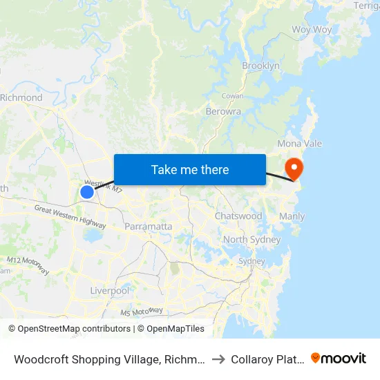 Woodcroft Shopping Village, Richmond Rd to Collaroy Plateau map