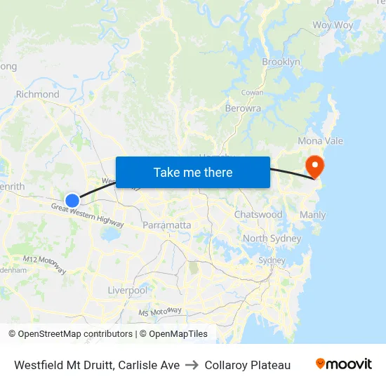 Westfield Mt Druitt, Carlisle Ave to Collaroy Plateau map