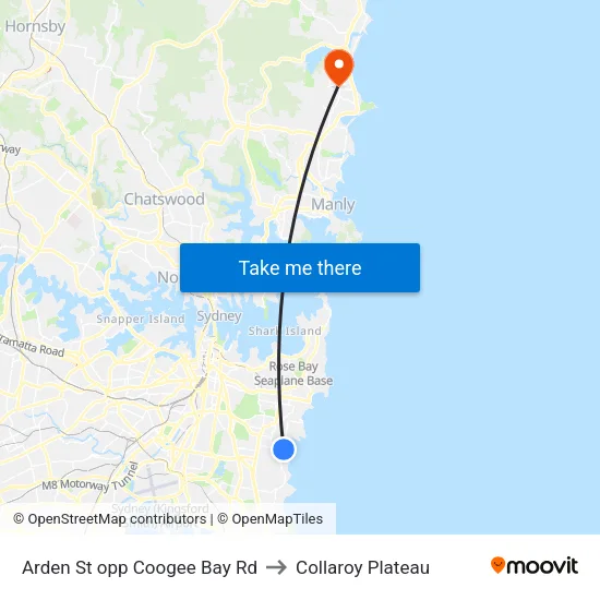 Arden St opp Coogee Bay Rd to Collaroy Plateau map