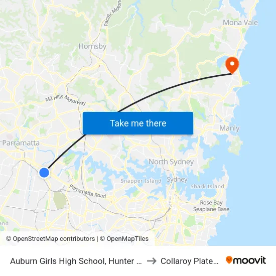 Auburn Girls High School, Hunter St to Collaroy Plateau map