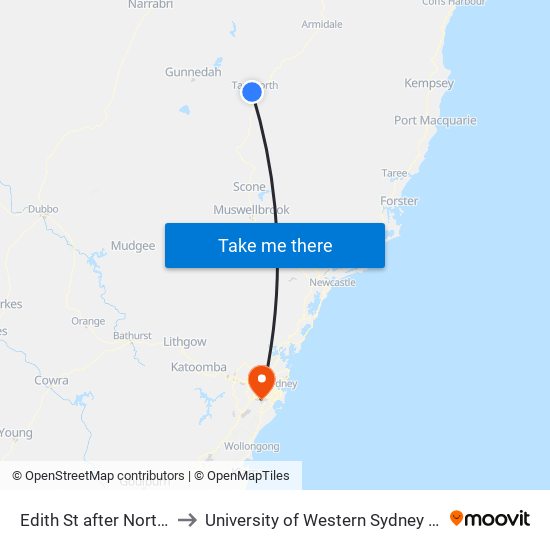 Edith St after Northview St to University of Western Sydney - Bankstown map