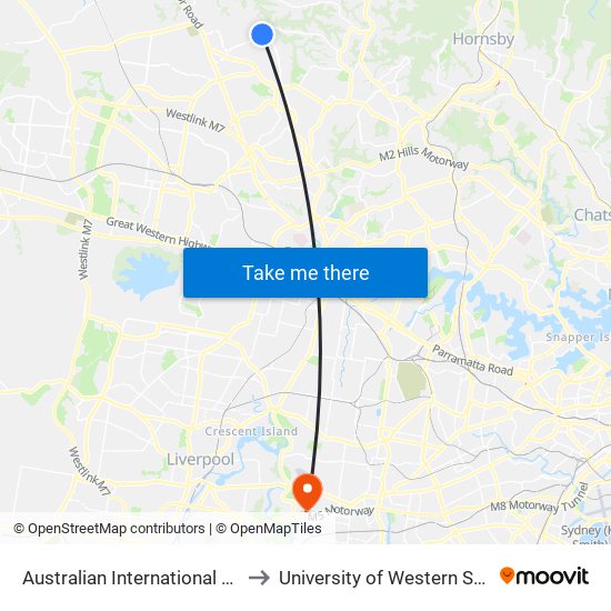 Australian International Academy, Foxall Rd to University of Western Sydney - Bankstown map