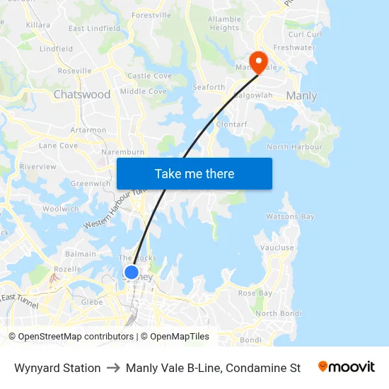 Wynyard Station to Manly Vale B-Line, Condamine St map