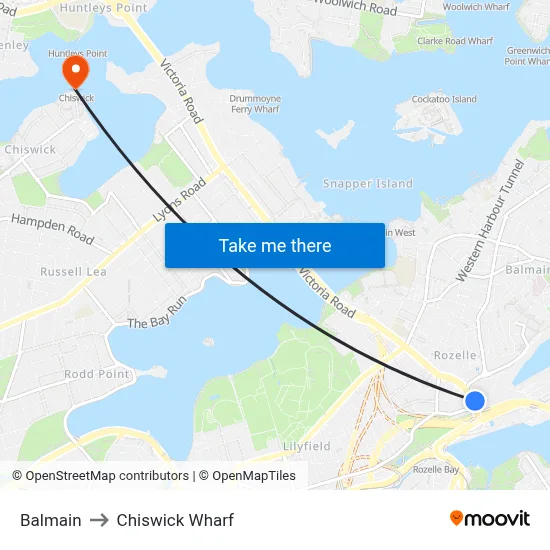 Balmain to Chiswick Wharf map