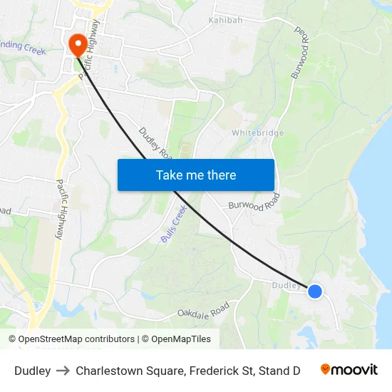 Dudley to Charlestown Square, Frederick St, Stand D map