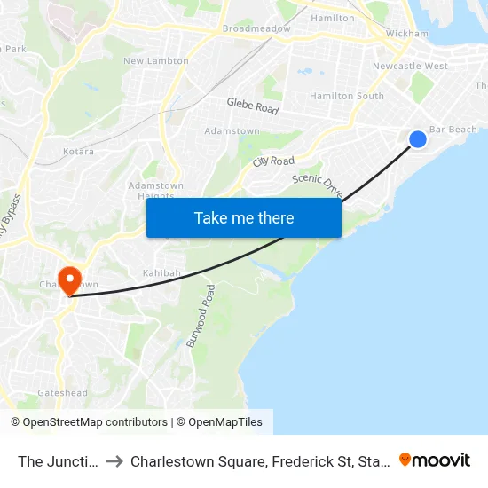 The Junction to Charlestown Square, Frederick St, Stand D map