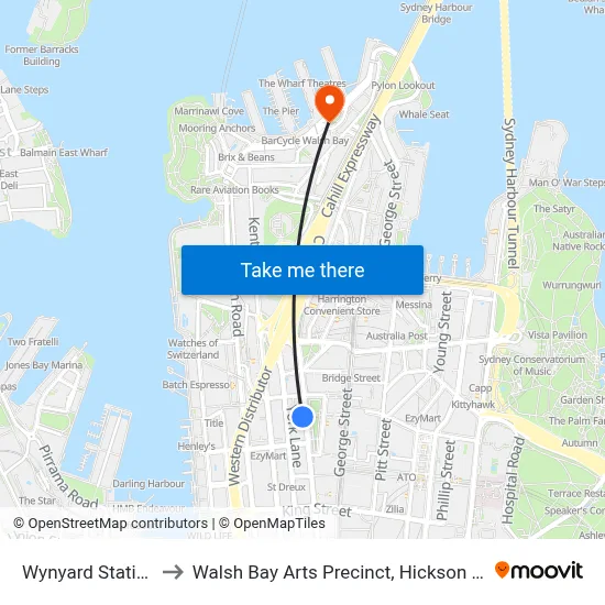 Wynyard Station to Walsh Bay Arts Precinct, Hickson Rd map