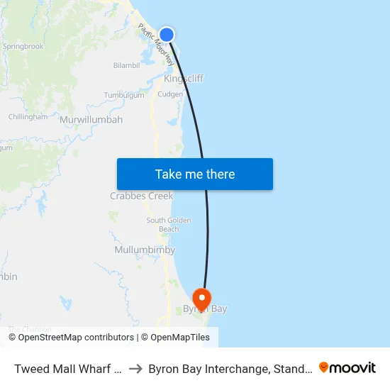 Tweed Mall Wharf St to Byron Bay Interchange, Stand A map