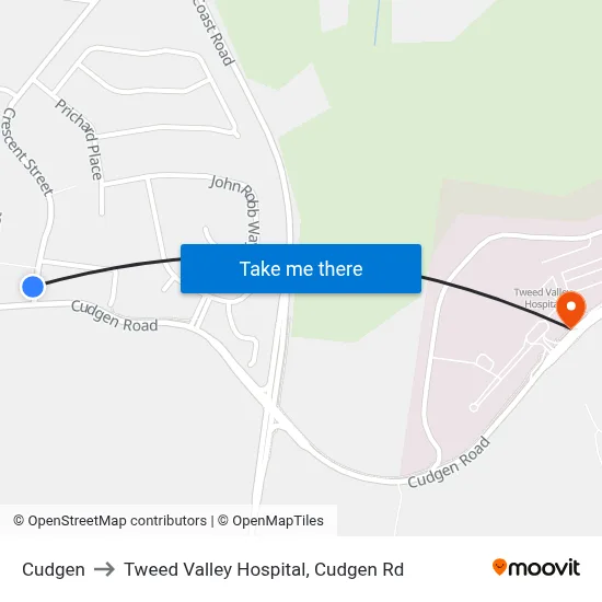 Cudgen to Tweed Valley Hospital, Cudgen Rd map