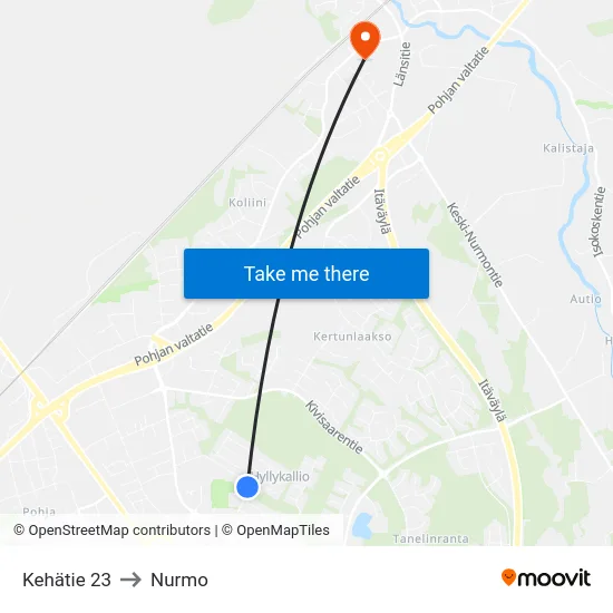 Kehätie 23 to Nurmo map