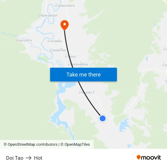 Doi Tao to HOT map