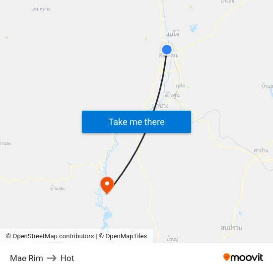 Mae Rim to HOT map