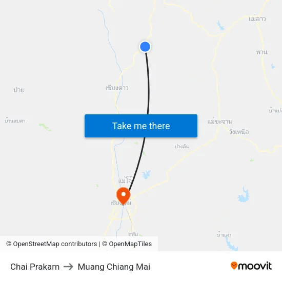 Chai Prakarn to Muang Chiang Mai map