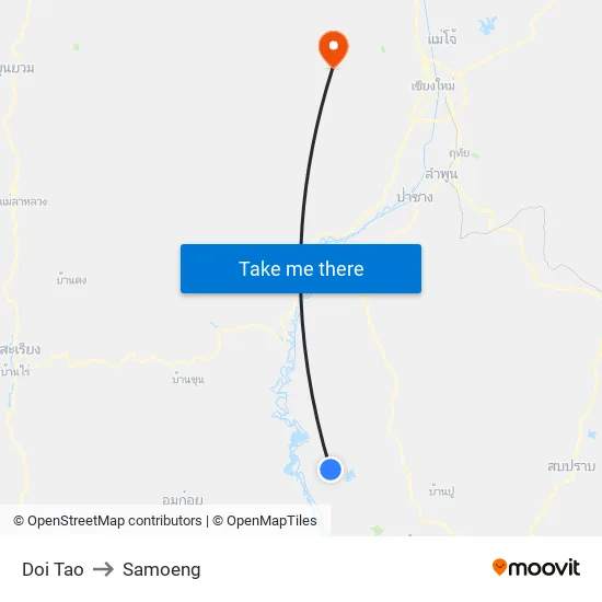Doi Tao to Samoeng map