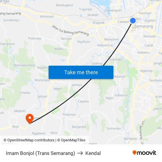 Imam Bonjol (Trans Semarang) to Kendal map