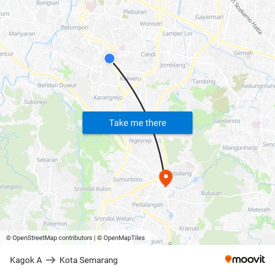Kagok A to Kota Semarang map