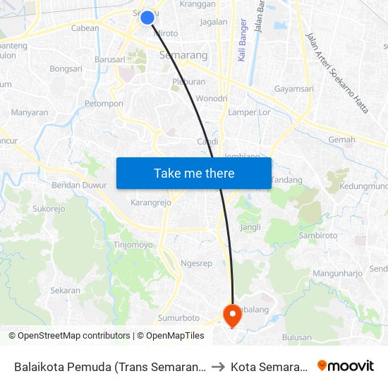 Balaikota Pemuda (Trans Semarang) to Kota Semarang map