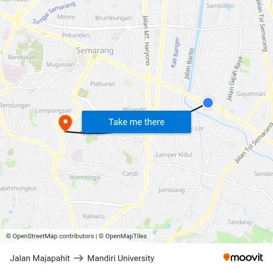 Jalan Majapahit to Mandiri University map