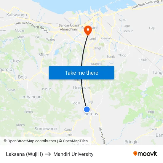 Laksana (Wujil I) to Mandiri University map