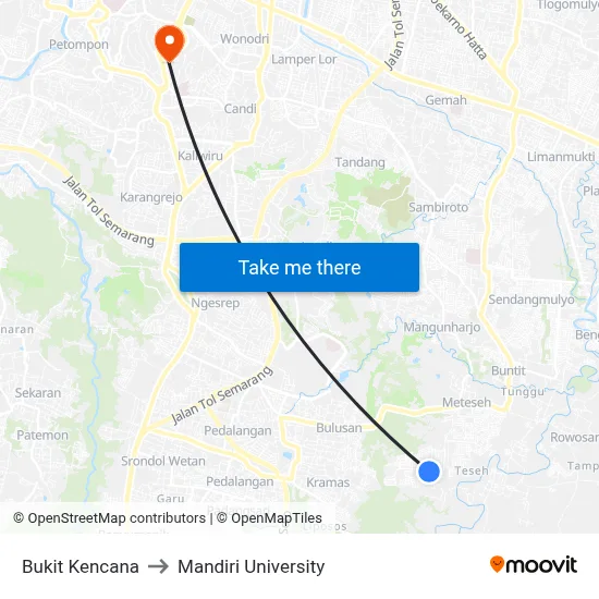 Bukit Kencana to Mandiri University map