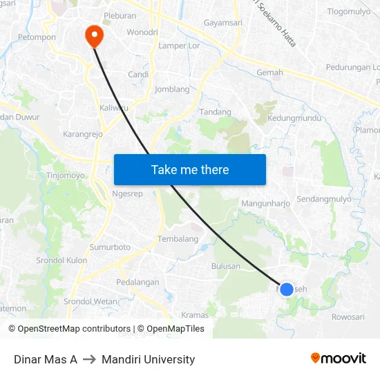 Dinar Mas A to Mandiri University map