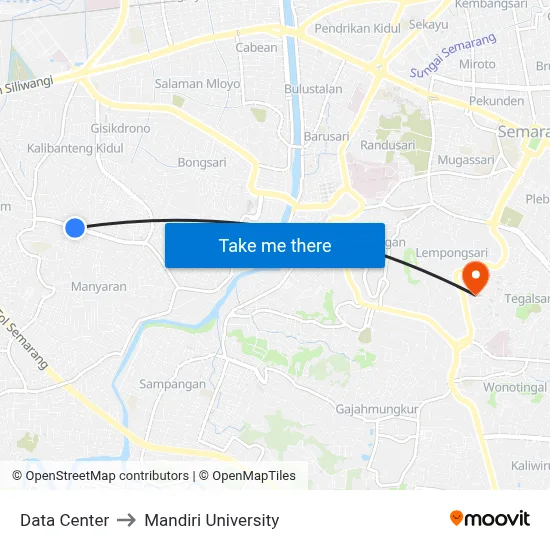 Data Center to Mandiri University map