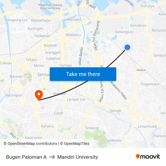 Bugen Paloman A to Mandiri University map