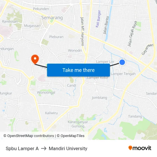 Spbu Lamper A to Mandiri University map
