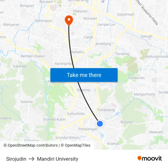 Sirojudin to Mandiri University map