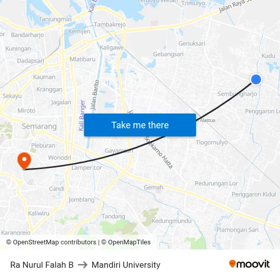 Ra Nurul Falah B to Mandiri University map