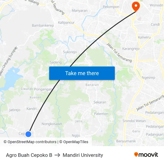 Agro Buah Cepoko B to Mandiri University map